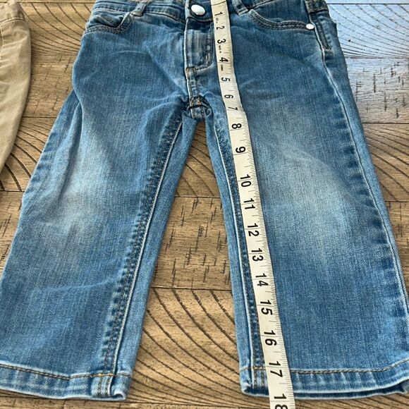 Jacadi Jeans 1 Denim 👖 & 1 Khaki Pants. 🇫🇷 Designer 🧑‍🎨 Cotton soft. Adj waists - Picture 12 of 17